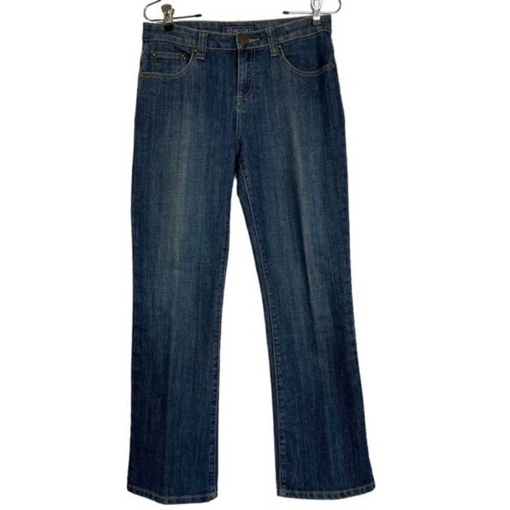 Baccini Pockets Straight Jeans Mid-Rise Stretch Blue Denim Size 4P